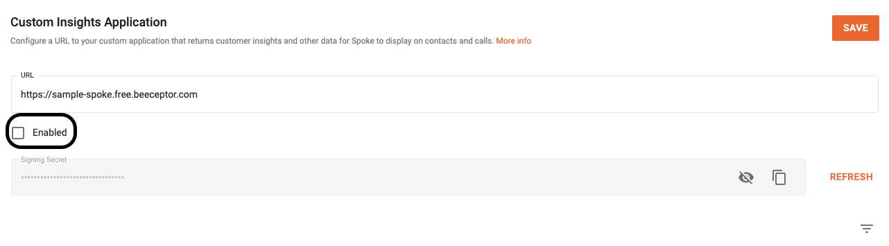 Developer API Screenshot