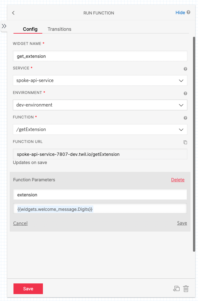 Get Extension Widget Config